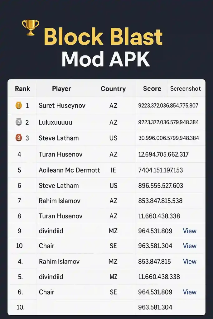 Block Blast High Score Leaderboard: How Players Are Dominating the Puzzle Arena? 1 Block Blast High Score